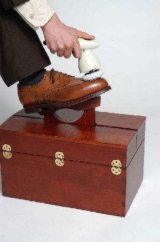 SCHUHPFLEGEBOX SCHUHPUTZKISTE SCHUHPFLEGE Kiste Box & Auftritt Holz