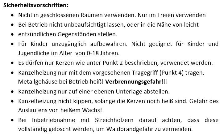 Sicherheitsvorschriften