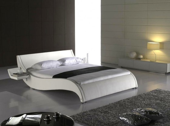 Neu leder bett 140x200 cm marco weiss kunstleder bett bettgestell ...