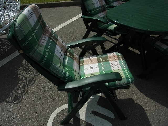 Steiner Gartenmöbel Set grün 6 Stühle Tisch Garten Terasse Stühle