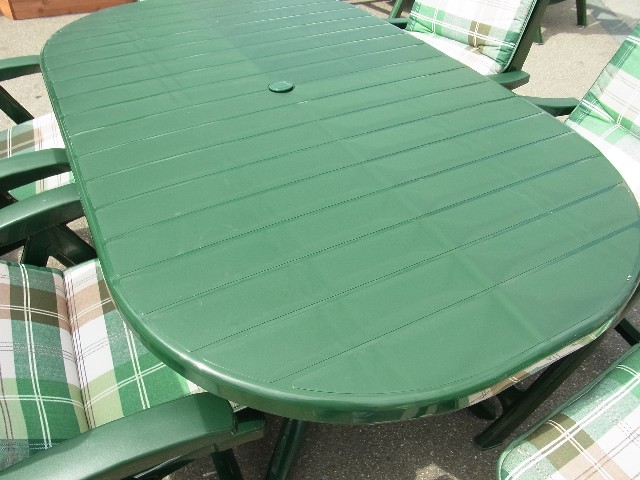 Steiner Gartenmöbel Set grün 6 Stühle Tisch Garten Terasse Stühle