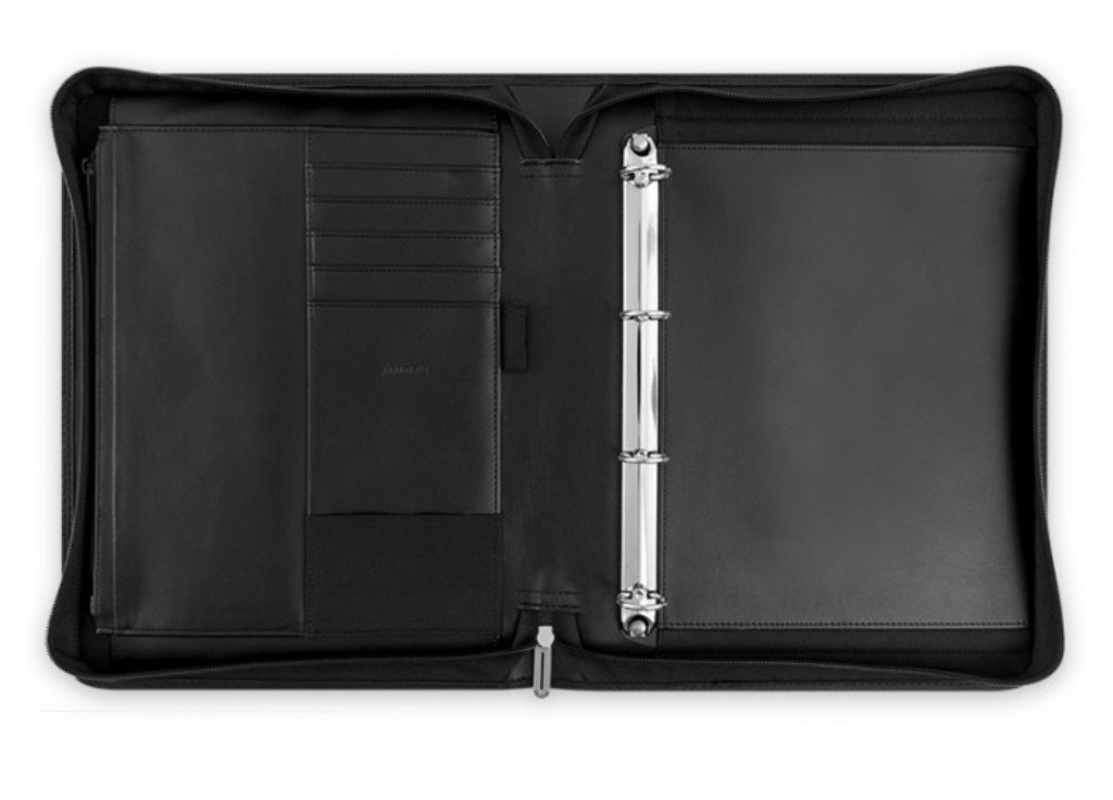 Filofax A4 Metropol Briefcase folder black with Zip Conference folder