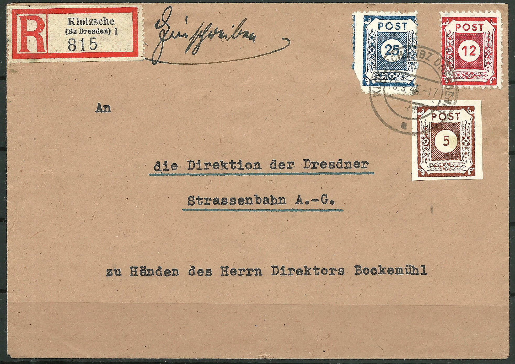 Sbz Ostsachsen Minr 49 F Auf Bedarfs R Brief Gepr Stroh Bpp Ebay
